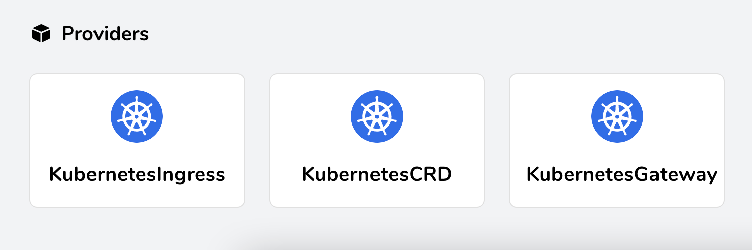 Screenshot of Kubernetes Providers in the Traefik dashboard
